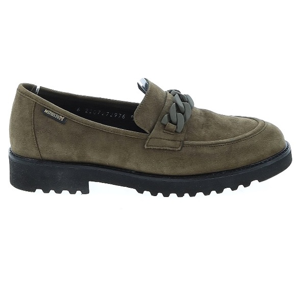 MEPHISTO SALKA SUEDE LEATHER CHAIN BUCKLE LOAFERS SZ 8